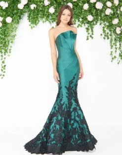 Formal Gowns Mac Duggal - 80761D Floral Lace Pleated Mermaid Dress 9 Formal Gowns Mac Duggal - 80761D Floral Lace Pleated Mermaid Dress
