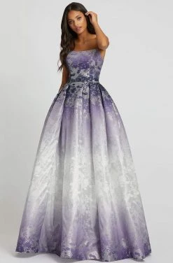 Mac Duggal Ballgowns - 12310H Strapless Pleated Ballgown With Train