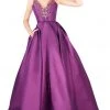 Formal Gowns Mac Duggal Ballgowns - 40903H Embellished Plunging Taffeta Ballgown 2 Formal Gowns Mac Duggal Ballgowns - 40903H Embellished Plunging Taffeta Ballgown