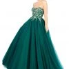 Mac Duggal Ballgowns - 50523H Embroidered Strapless Pleated Ballgown