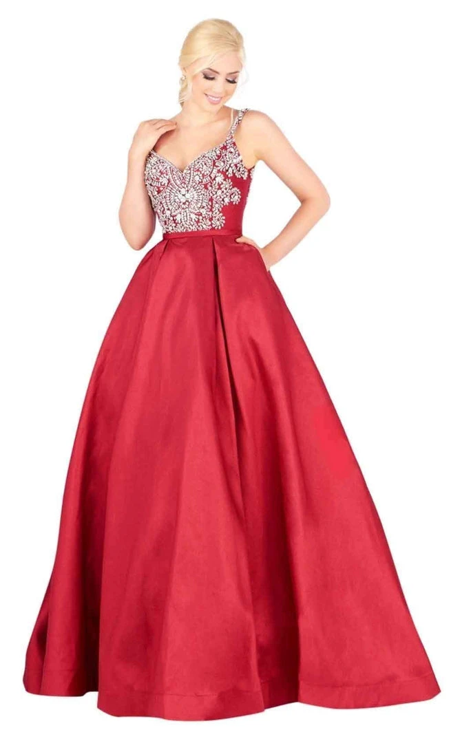 Mac Duggal Ballgowns - 66532H Embellished V-neck Ballgown With Train 3 Mac Duggal Ballgowns - 66532H Embellished V-neck Ballgown With Train