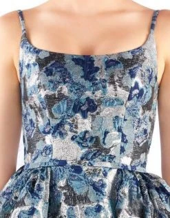 Formal Gowns Mac Duggal Ballgowns - 66598H Metallic Embossed Straight-Across Gown