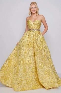 Mac Duggal Ballgowns - 66719H Sweetheart Metallic Floral Ballgown