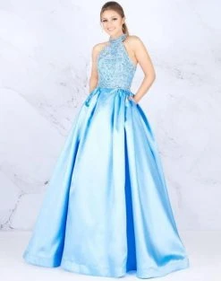 Mac Duggal Ballgowns - 67658H Embellished Halter Neck Ballgown