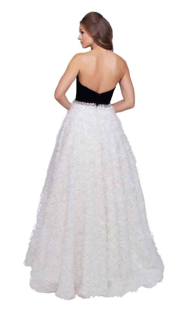 Formal Gowns Mac Duggal Ballgowns - 67684H Strapless Bodice Rosette Ballgown 8 Formal Gowns Mac Duggal Ballgowns - 67684H Strapless Bodice Rosette Ballgown