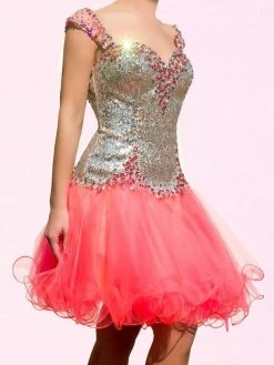 Cocktail Dresses Mac Duggal Beaded A Line Cocktail Dress In Turquoise 82095N 7 Cocktail Dresses Mac Duggal Beaded A Line Cocktail Dress In Turquoise 82095N