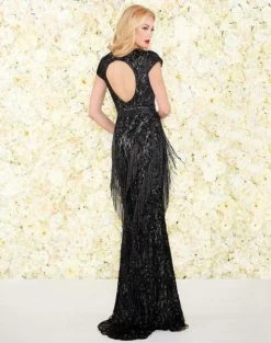 Mac Duggal Black White Red - 4898R Embellished Illusion Jewel Dress Formal Gowns 7 Mac Duggal Black White Red - 4898R Embellished Illusion Jewel Dress Formal Gowns