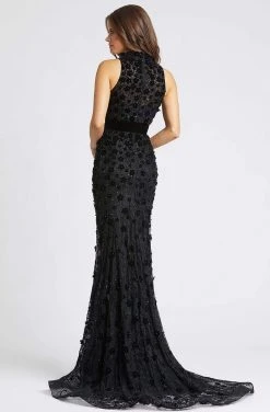 Mac Duggal Black White Red - 66589R Stone Embellished Trumpet Dress Formal Gowns