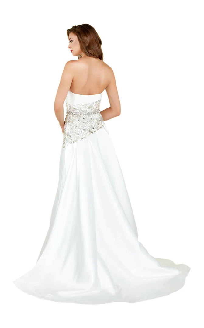 Formal Gowns Mac Duggal Black White Red - 66708R Stone Embellished Evening Gown 5 Formal Gowns Mac Duggal Black White Red - 66708R Stone Embellished Evening Gown