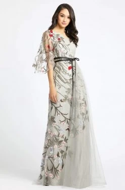 Formal Gowns Mac Duggal Couture - 20124D Embroidered Lace Trumpet Dress With Train