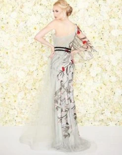 Formal Gowns Mac Duggal Couture - 20124D Embroidered Lace Trumpet Dress With Train