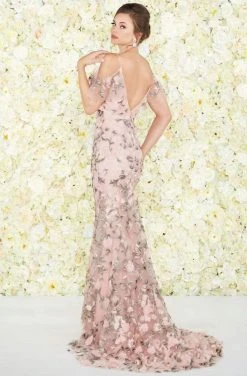 Formal Gowns Mac Duggal Couture - 50564D Floral Embroidered V-neck Trumpet Dress