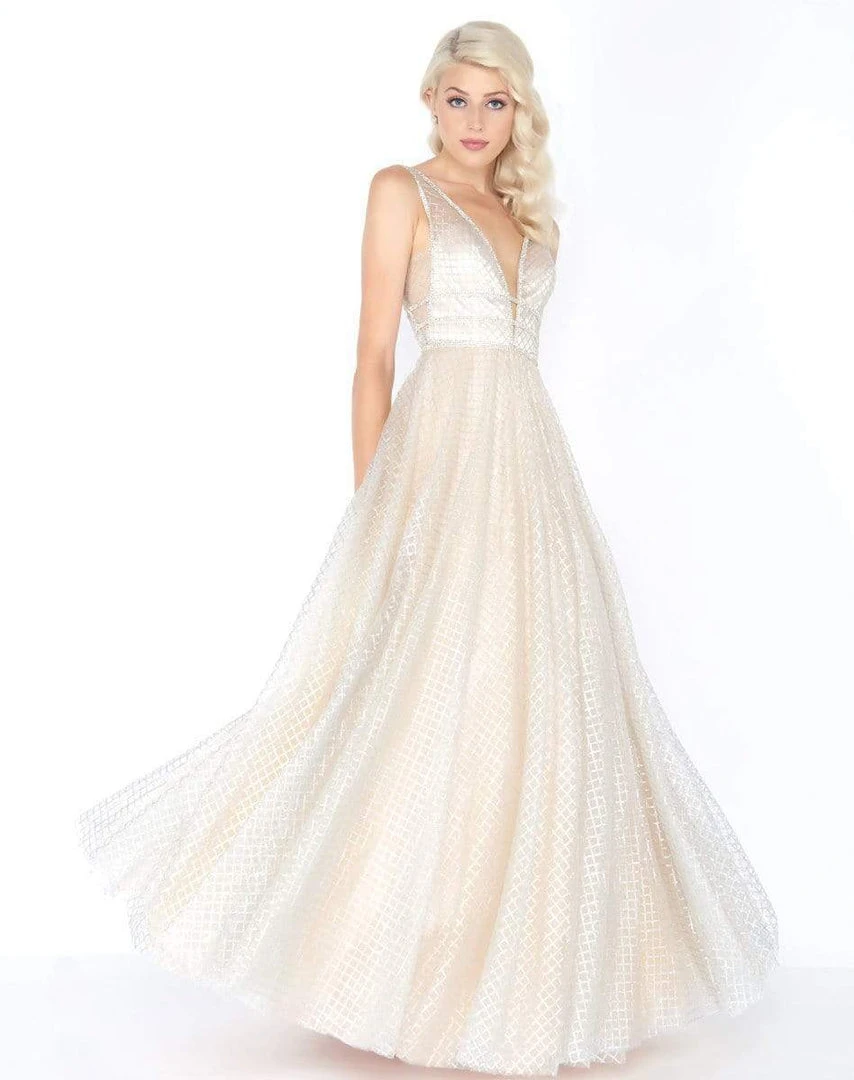 Mac Duggal - Deep V-neck Shimmering Ballgown 77402M Formal Gowns 5 Mac Duggal - Deep V-neck Shimmering Ballgown 77402M Formal Gowns