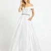 Formal Gowns Mac Duggal Evening - 48926D Embellished Off-Shoulder Satin Ballgown