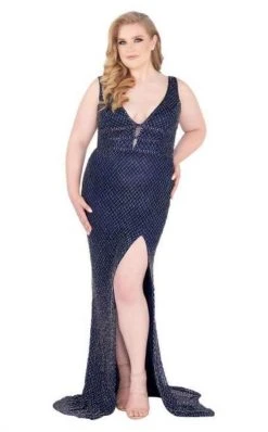 Mac Duggal Fabulouss - 4850F Beaded Plunging V-neck Sheath Dress 11 Mac Duggal Fabulouss - 4850F Beaded Plunging V-neck Sheath Dress