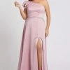 Formal Gowns Mac Duggal Fabulouss - 48979F Ruffled Sleeve Asymmetric Long Dress