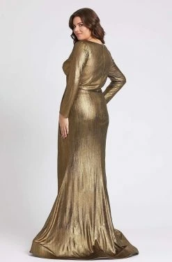 Mac Duggal Fabulouss - 49073F Long Sleeves Golden Long Dress