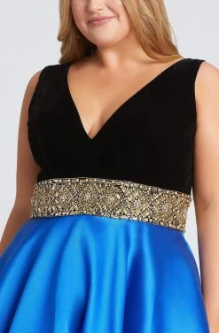 Mac Duggal Fabulouss - 66787F Embellished V-neck Ballgown With Train Formal Gowns