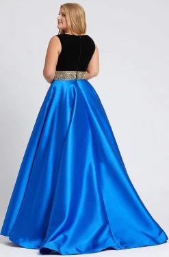 Mac Duggal Fabulouss - 66787F Embellished V-neck Ballgown With Train Formal Gowns