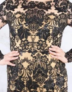 Mac Duggal Fabulouss - 66809F Sequined Lace Romper Overskirt Gown Formal Gowns