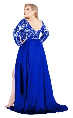 Mac Duggal Fabulouss - 66809F Sequined Lace Romper Overskirt Gown Formal Gowns