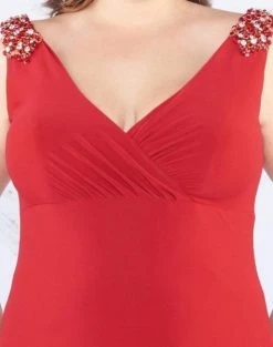 Mac Duggal Fabulouss - 66810F Embellished V-neck Empire Trumpet Dress Formal Gowns 7 Mac Duggal Fabulouss - 66810F Embellished V-neck Empire Trumpet Dress Formal Gowns