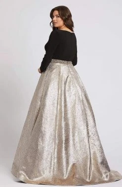 Mac Duggal Fabulouss - 67229F Long Sleeve Shiny Long Ballgown Formal Gowns