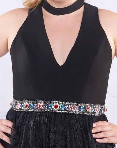 Mac Duggal Fabulouss - 77529F High Halter Lace A-line Dress 5 Mac Duggal Fabulouss - 77529F High Halter Lace A-line Dress