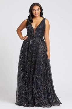 Mac Duggal Fabulouss - 77717F Sequined V-Neck And Back Long Dress Formal Gowns