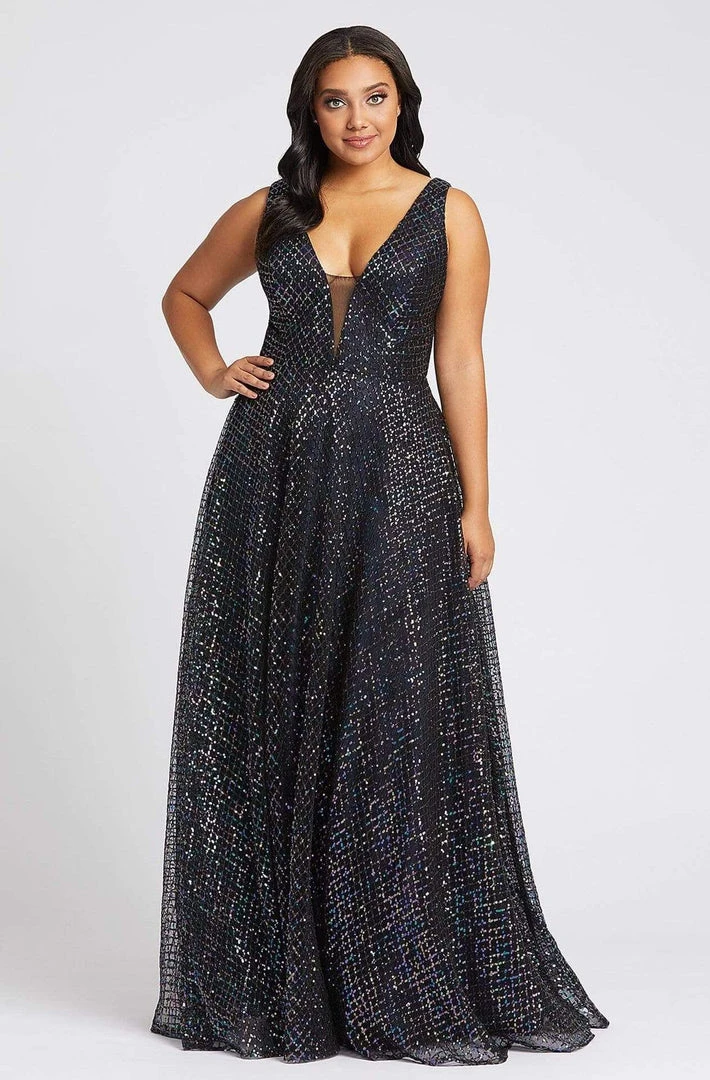 Mac Duggal Fabulouss - 77717F Sequined V-Neck And Back Long Dress Formal Gowns 3 Mac Duggal Fabulouss - 77717F Sequined V-Neck And Back Long Dress Formal Gowns