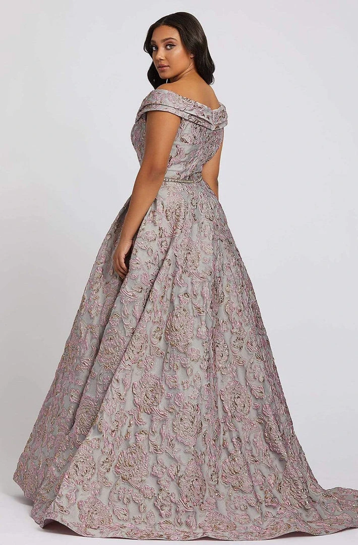 Mac Duggal Fabulouss - 77738F Embossed Floral Prints A-line Dress 5 Mac Duggal Fabulouss - 77738F Embossed Floral Prints A-line Dress