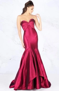 Mac Duggal Flash - 12110L Metallic Mesh Strapless Trumpet Evening Gown Formal Gowns