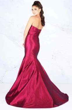 Mac Duggal Flash - 12110L Metallic Mesh Strapless Trumpet Evening Gown Formal Gowns