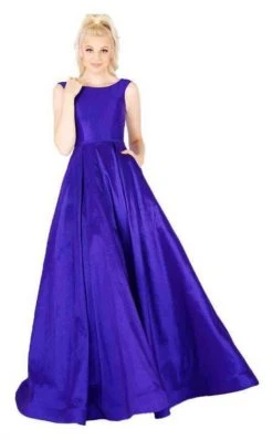 Formal Gowns Mac Duggal Flash - 66920L Sleeveless Vibrant Taffeta A-Line Gown