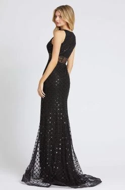 Mac Duggal Flash - 67329L Beaded Halter Neck Trumpet Dress