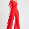Prom Dresses Mac Duggal Flash - 67381L Asymmetric Neckline Long Jumpsuit