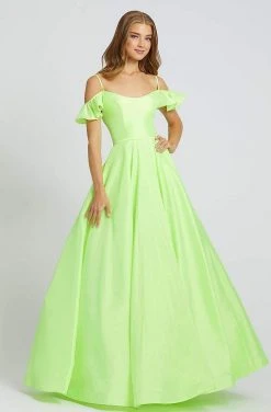 Formal Gowns Mac Duggal Flash - 77701L Cold Shoulder Satin A-line Dress