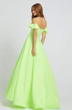 Formal Gowns Mac Duggal Flash - 77701L Cold Shoulder Satin A-line Dress