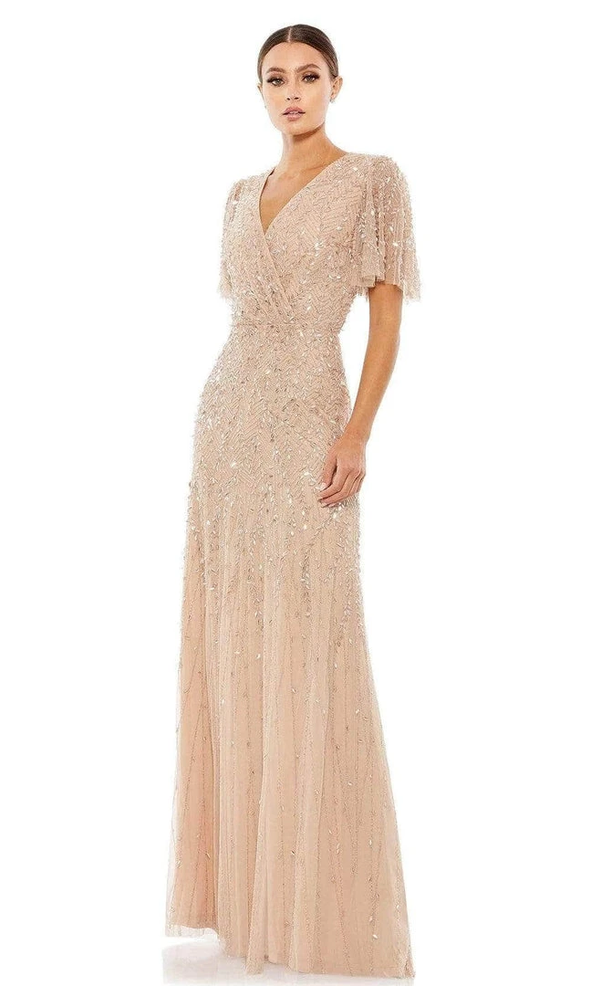 Mac Duggal Mother Of The Bride Dresses- Flutter Sleeve Beaded Formal Gown 35109 - 1 Pc Nude In Size 6 Available Formal Gowns 3 Mac Duggal Mother Of The Bride Dresses- Flutter Sleeve Beaded Formal Gown 35109 - 1 Pc Nude In Size 6 Available Formal Gowns