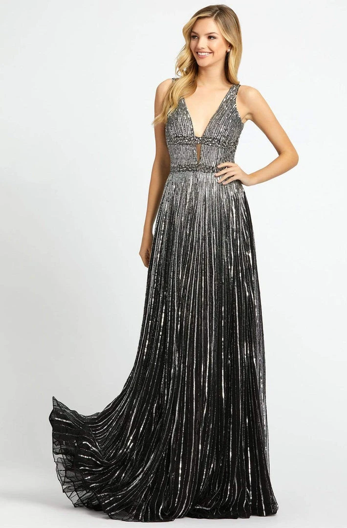 Formal Gowns Mac Duggal - Glimmering Sequin Embellished A-Line Prom Gown 4906M - 1 Pc Black / Silver In Size 10 Available 3 Formal Gowns Mac Duggal - Glimmering Sequin Embellished A-Line Prom Gown 4906M - 1 Pc Black / Silver In Size 10 Available