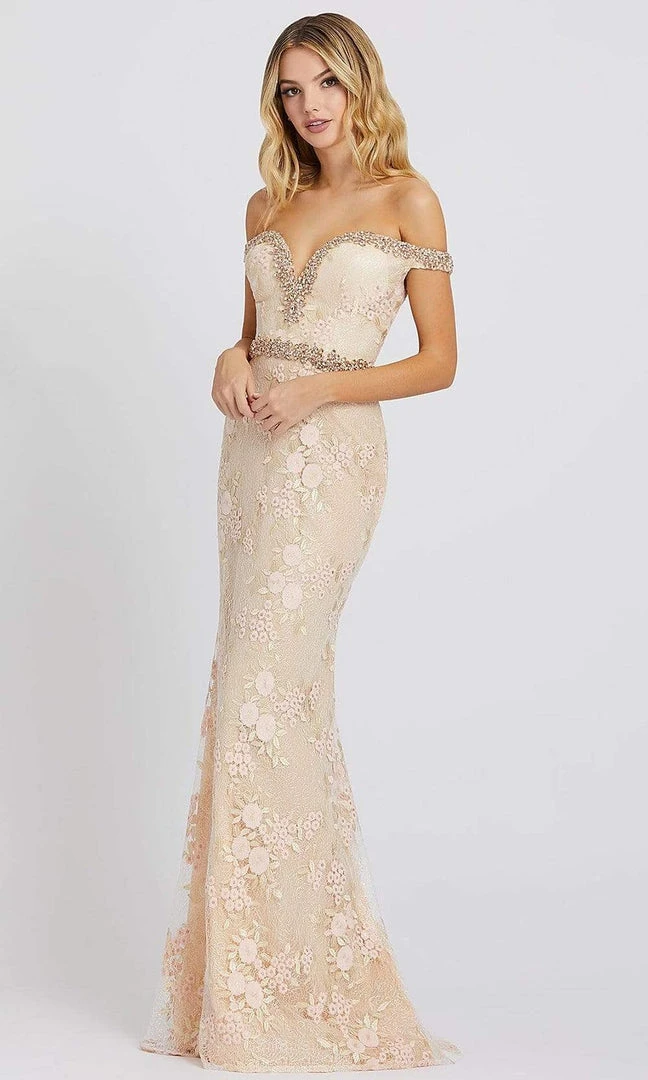 Mac Duggal Prom - 12159M Jewel-Trimmed Off Shoulder Embroidered Gown Formal Gowns 3 Mac Duggal Prom - 12159M Jewel-Trimmed Off Shoulder Embroidered Gown Formal Gowns