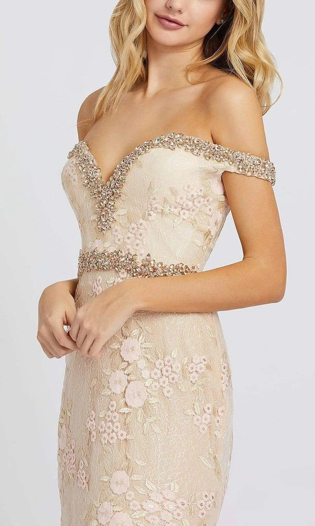 Mac Duggal Prom - 12159M Jewel-Trimmed Off Shoulder Embroidered Gown Formal Gowns 5 Mac Duggal Prom - 12159M Jewel-Trimmed Off Shoulder Embroidered Gown Formal Gowns