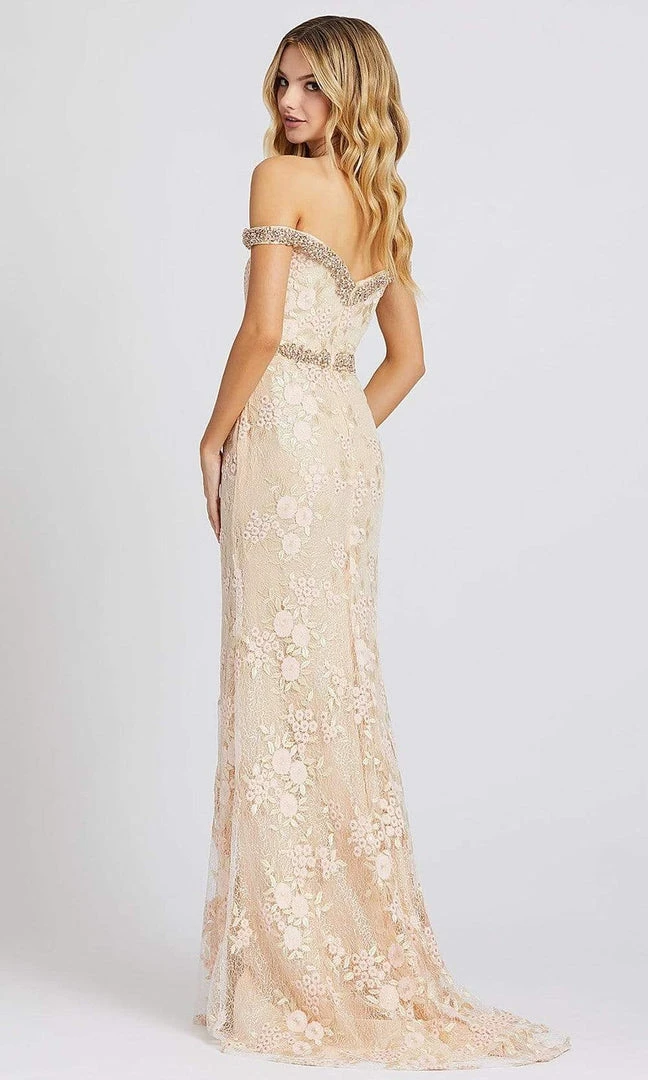 Mac Duggal Prom - 12159M Jewel-Trimmed Off Shoulder Embroidered Gown Formal Gowns 4 Mac Duggal Prom - 12159M Jewel-Trimmed Off Shoulder Embroidered Gown Formal Gowns