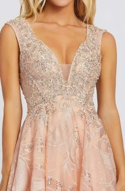 Mac Duggal Prom - 20184M Embroidered Deep V-neck A-line Gown 7 Mac Duggal Prom - 20184M Embroidered Deep V-neck A-line Gown