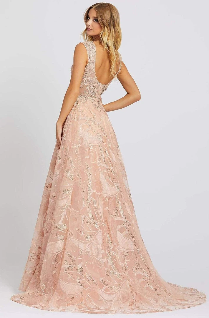 Mac Duggal Prom - 20184M Embroidered Deep V-neck A-line Gown 4 Mac Duggal Prom - 20184M Embroidered Deep V-neck A-line Gown