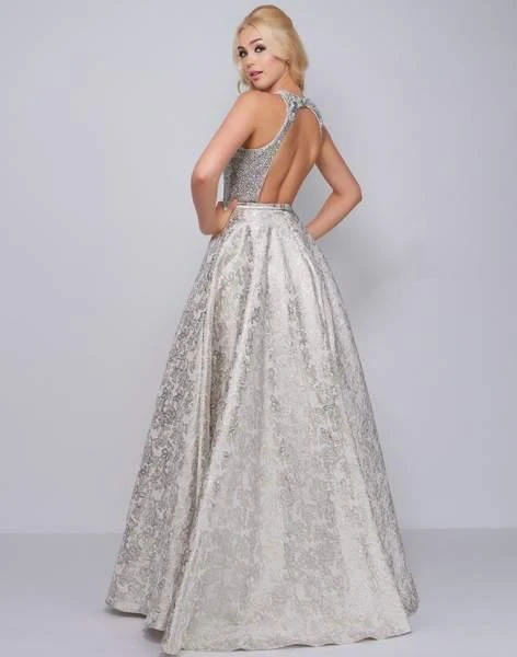 Mac Duggal Prom - 2090M Jewel Crusted Metallic Brocade Ballgown 4 Mac Duggal Prom - 2090M Jewel Crusted Metallic Brocade Ballgown
