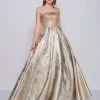 Mac Duggal Prom - 2099M Embossed Metallic Brocade Strapless Ballgown