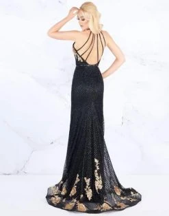 Mac Duggal Prom - 30578M Beaded Halter Strappy Back Embellished Gown