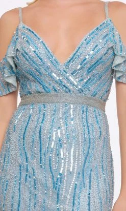 Mac Duggal Prom - 4884M Sequined Plunging V-Neck Gown With Slit Formal Gowns 7 Mac Duggal Prom - 4884M Sequined Plunging V-Neck Gown With Slit Formal Gowns