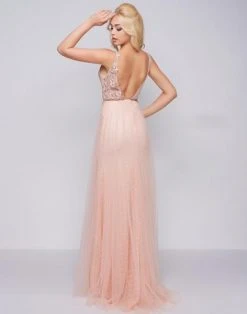 Mac Duggal Prom - 50546M Beaded Floral Appliques A-Line Gown